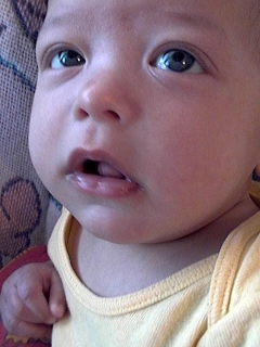 Looking up at mummy.