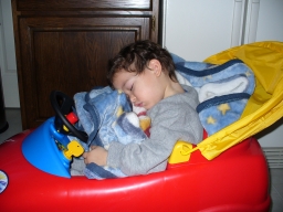 Asleep at the wheel.